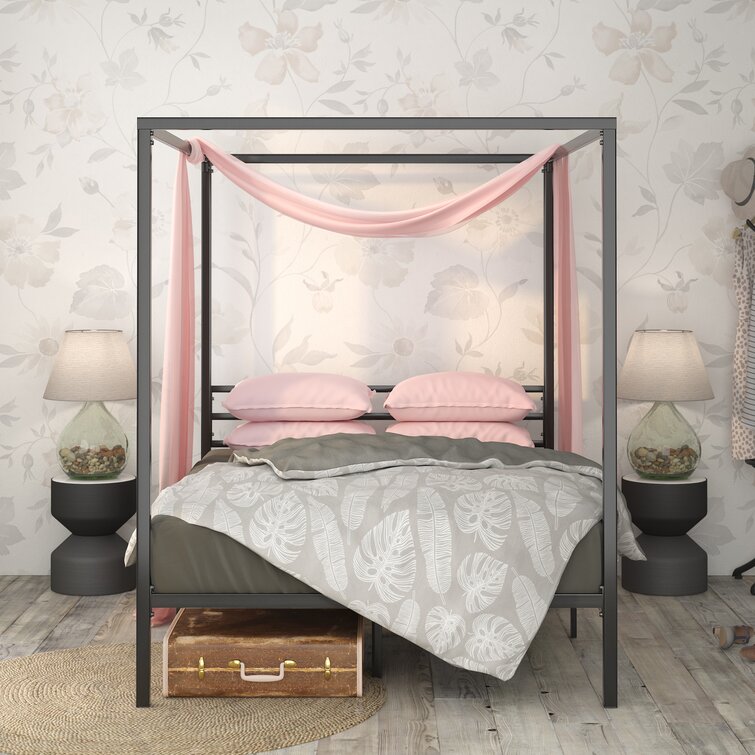 Full size metal on sale canopy bed frame